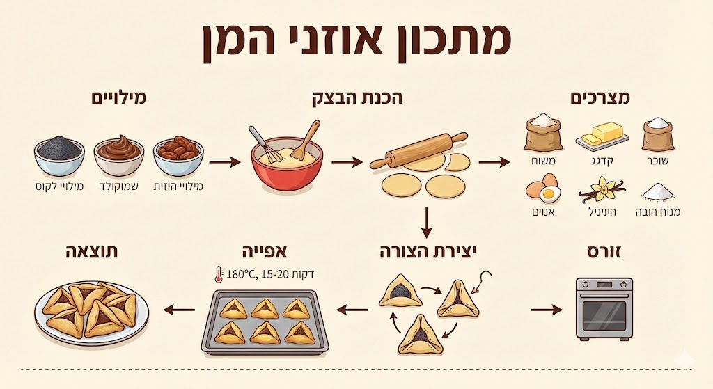 אוזני המן מתכון