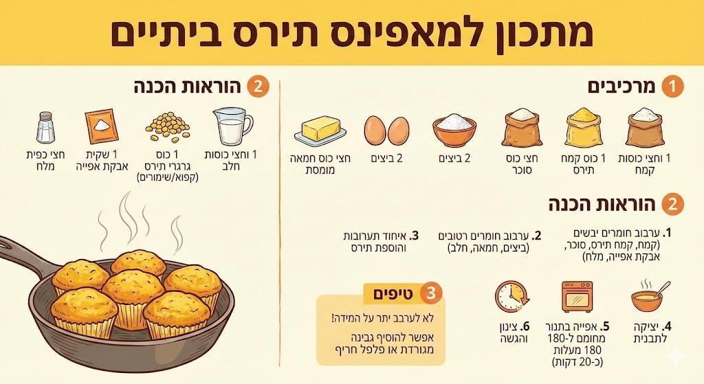 מתכון למאפינס תירס