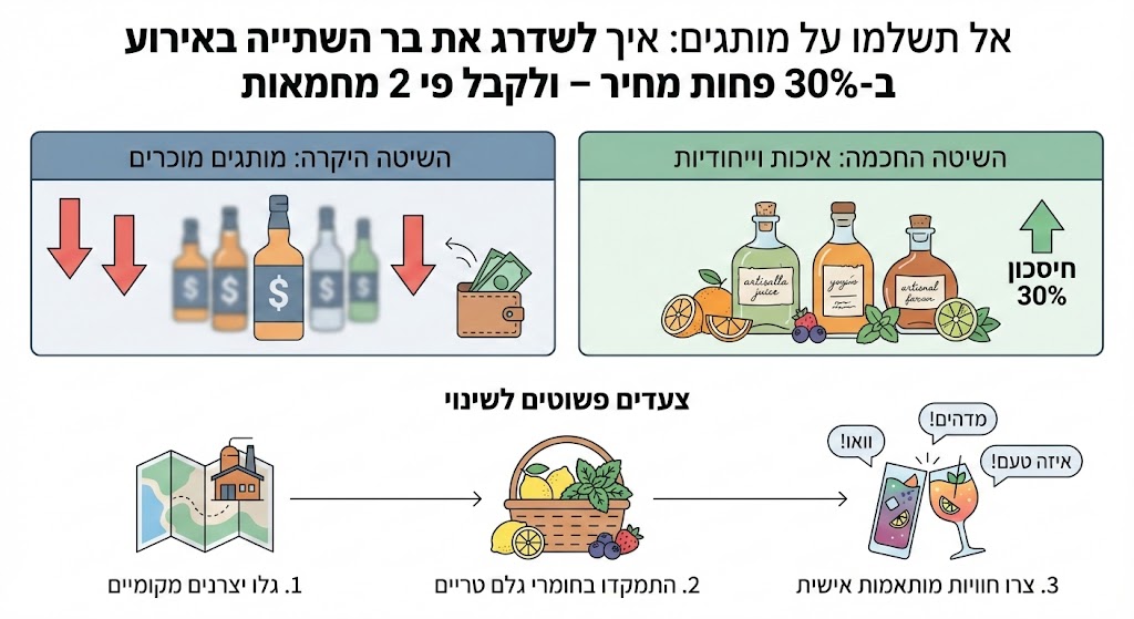 "אל תשלמו על מותגים: איך לשדרג את בר השתייה באירוע ב-30% פחות במחיר – ולקבל פי 2 מחמאות."