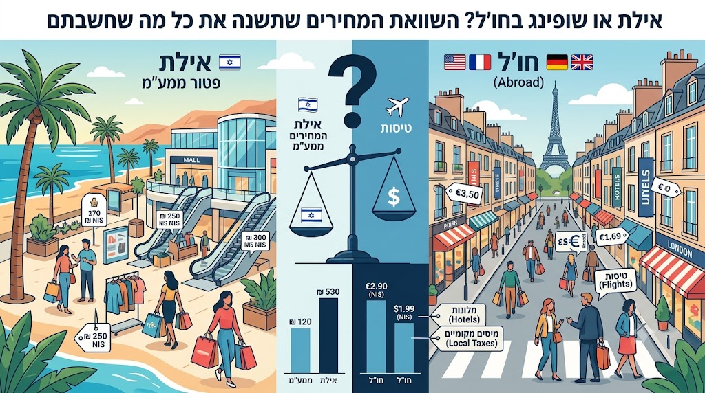 אילת או שופינג בחו"ל? השוואת המחירים שתשנה את כל מה שחשבתם